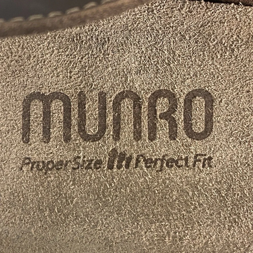 Munro Eden Wedge Sandals Womens 8 Brown Metallic Leather Strappy Comfort Shoes